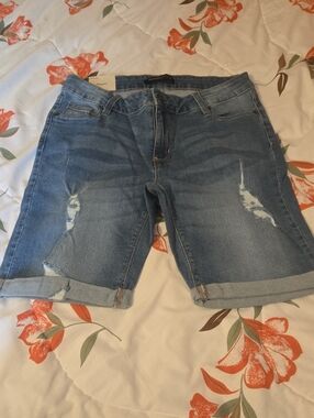 Bluenotes Distressed Blue Denim Jean Shorts